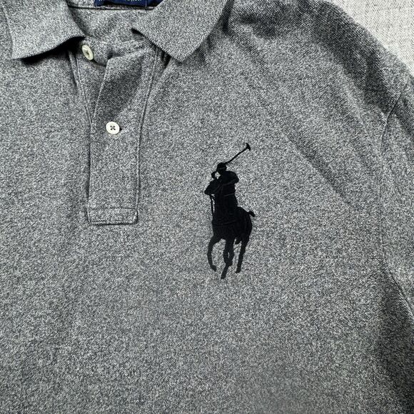 Polo Ralph Lauren Big Pony Polo Men 1XB Gray Patch #3 Short Sleeve Stretch - Picture 6 of 10